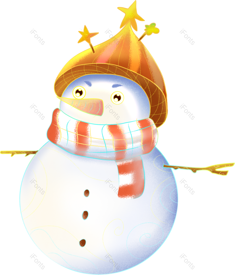 手绘插画图片,雪人元素,冬天PNG,圣诞节免抠素材